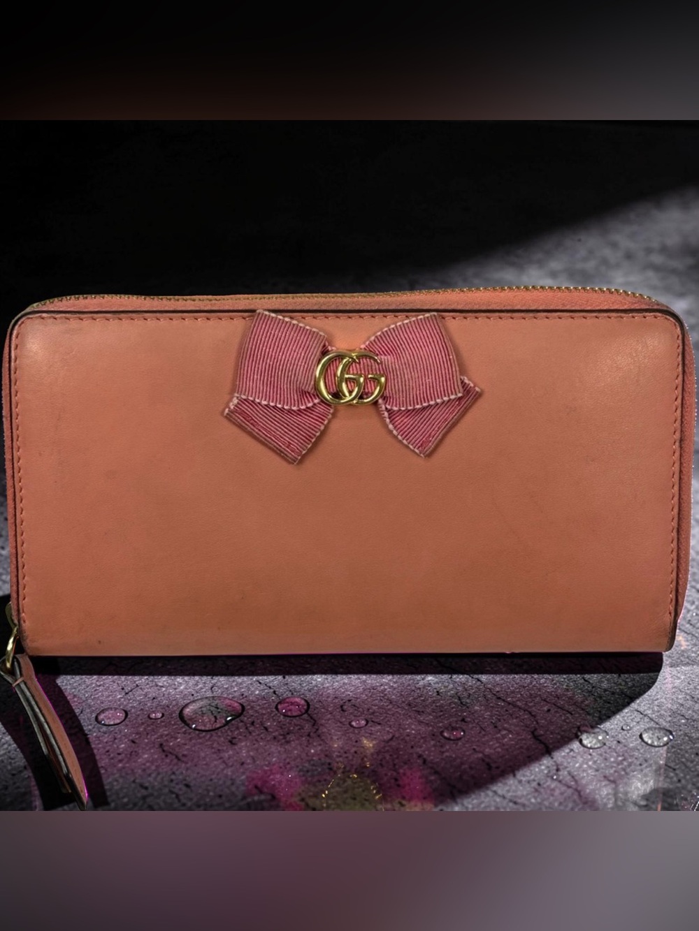 GUCCI GG Marmont Japan Exclusive Ribbon Zip Around Wallet 😍💖